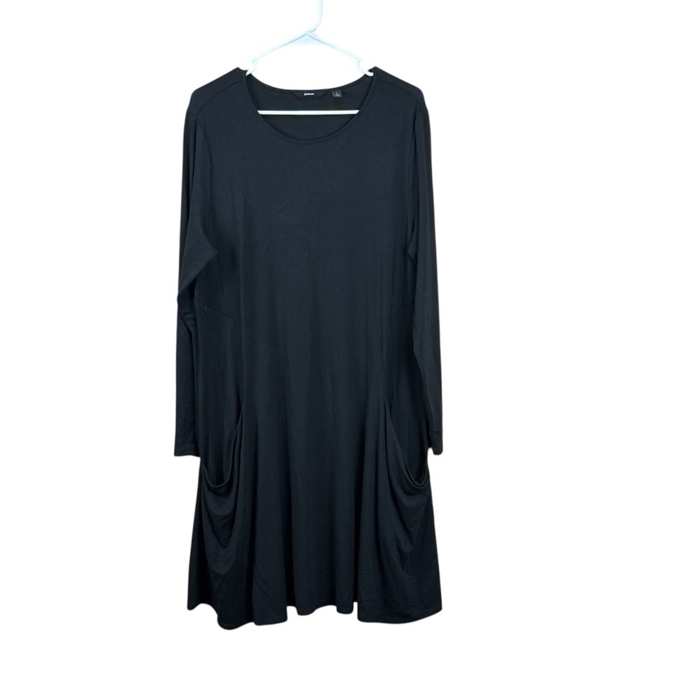Betabrand Womens Black Silk Knit Travel‎ Tunic Sweatshirt Dress Size L